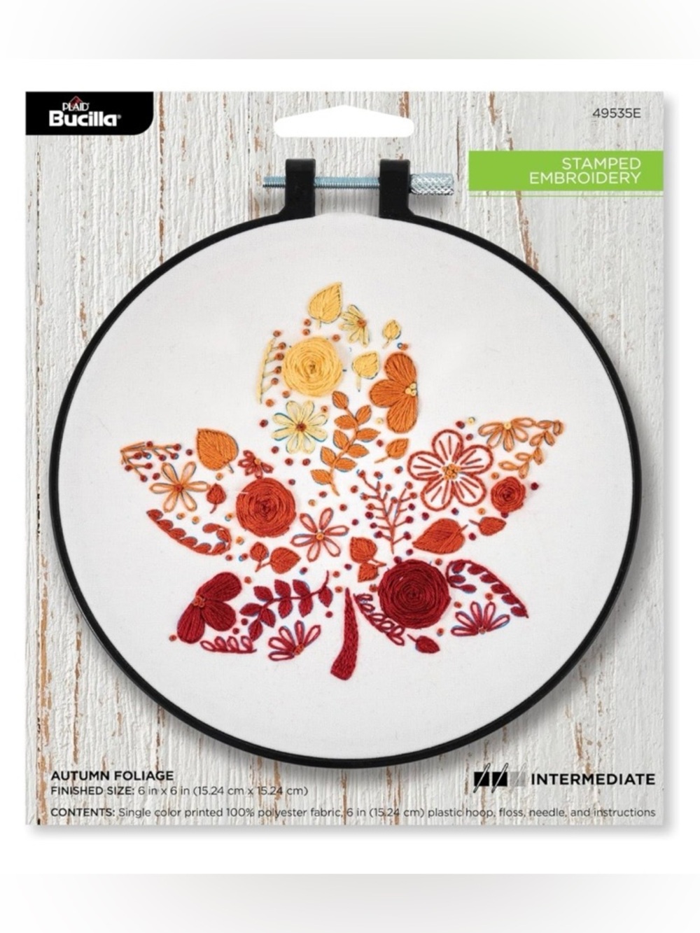 New BUCILLA “Autumn Foliage” Stamped Embroidery Kit *Factory Sealed*